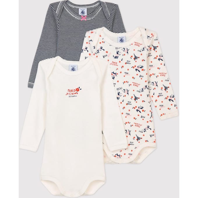 Petit Bateau 3 Pack Baby Meisjes Rompertje - Maat 86