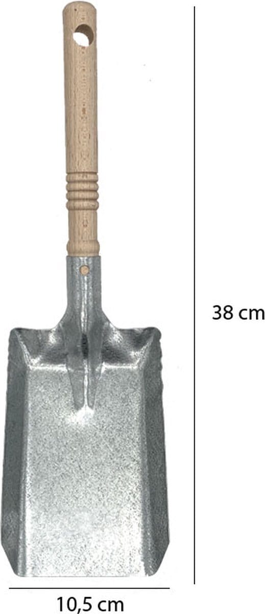 Asschep 38 cm met houten handgreep – Stalen schep voor houtkachel, open haard en BBQ