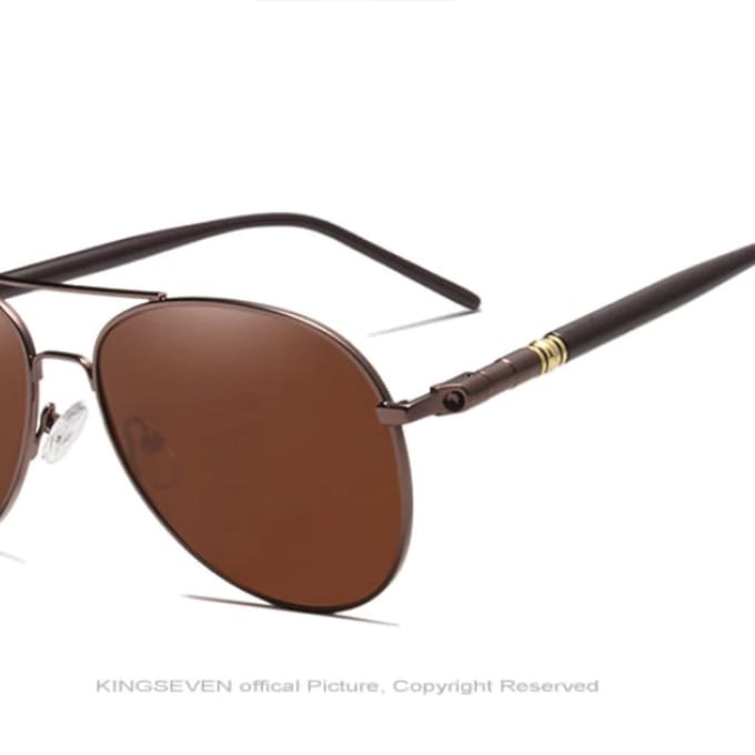 Kingseven piloten zonnebril - UV400 - Gepolariseerd - Bruin - Brownstar - K709