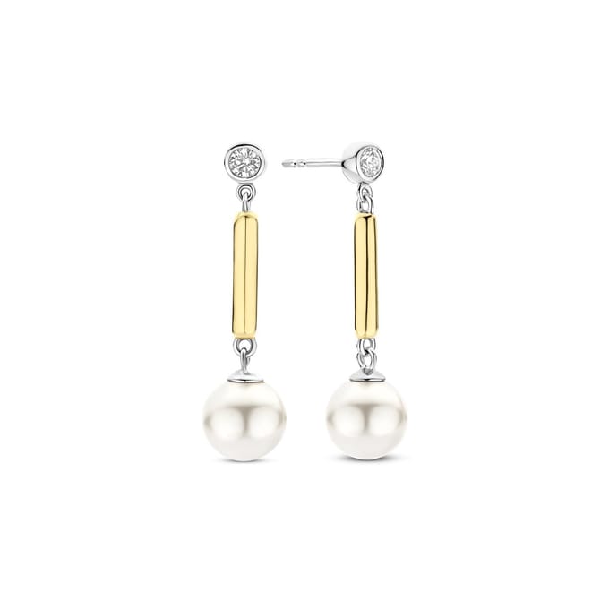 TI SENTO Dames Oorbellen - 925 zilver - Wit (Letter) - 78011YP