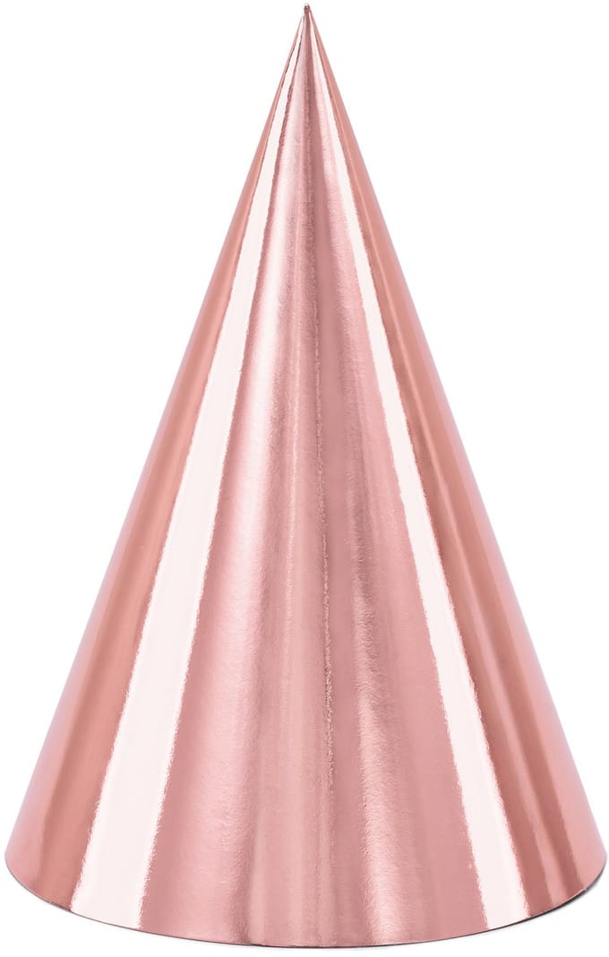 PartyDeco - Hoedjes Rose Gold (6 stuks)