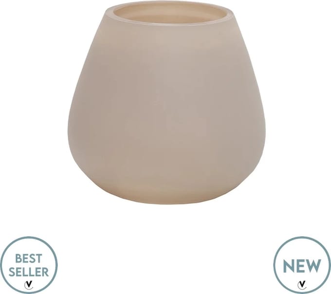 Waxinelichthouder Tasman | X Small | matte ivory | klein vaasje | Ø12,5 x H11,5 cm - set van 2