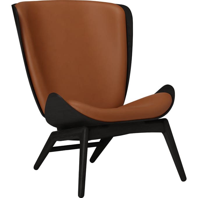 UMAGE The Reader fauteuil - eiken zwart - Leder Hope cognac