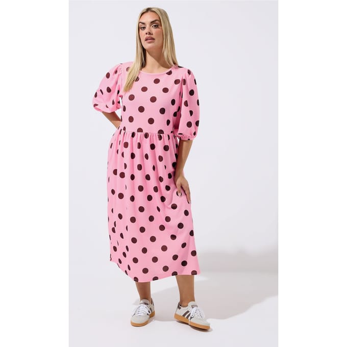 Limited Collection Roze Jurk Met Stippen Size 40