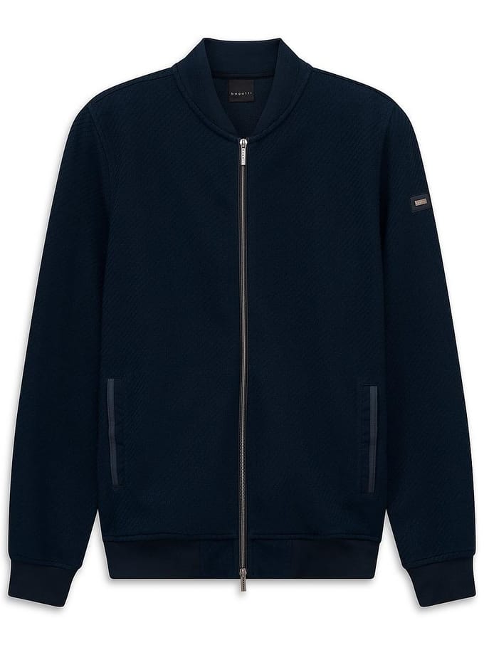 Sweatvest Modern Fit Van Bugatti blauw
