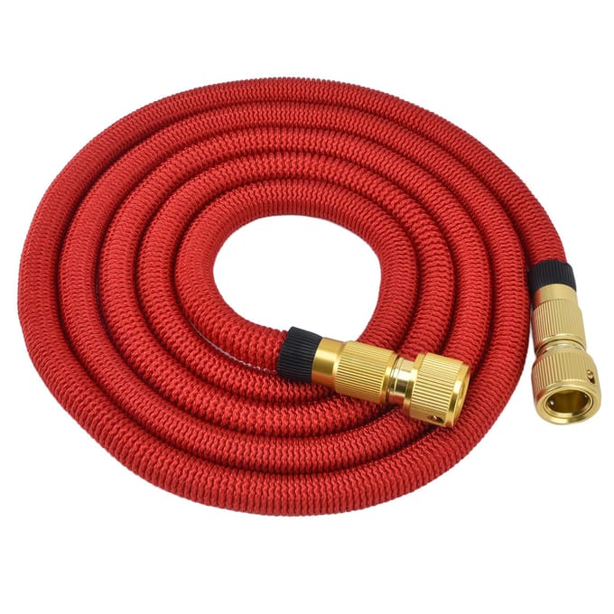 Waterslang Uitzetbaar Messing Snelkoppeling Tuinwaterslang voor Besproeiing Autowassen 24.6ft red