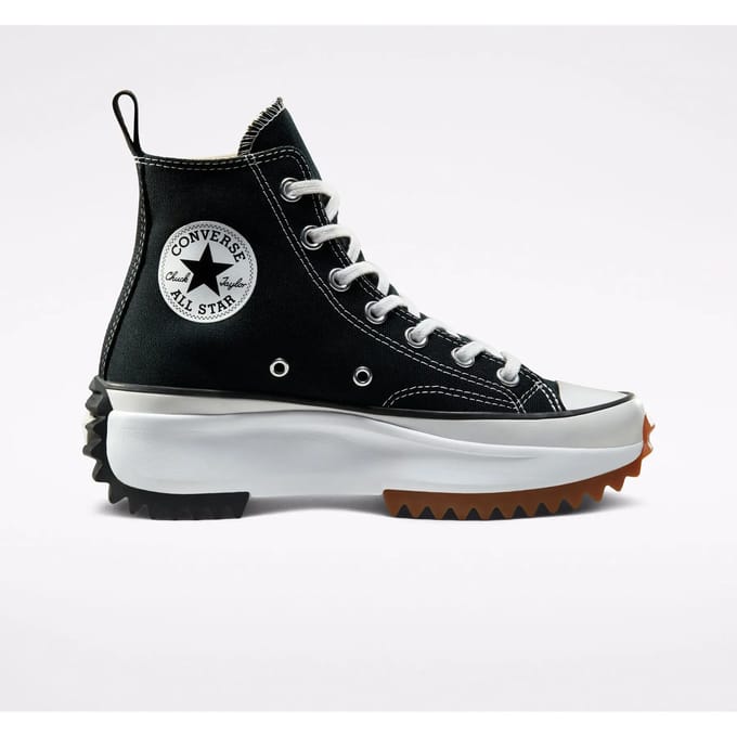 Baskets Converse Run Star Hi Noires Unisexe Blanc Gomme 166800C 40.5