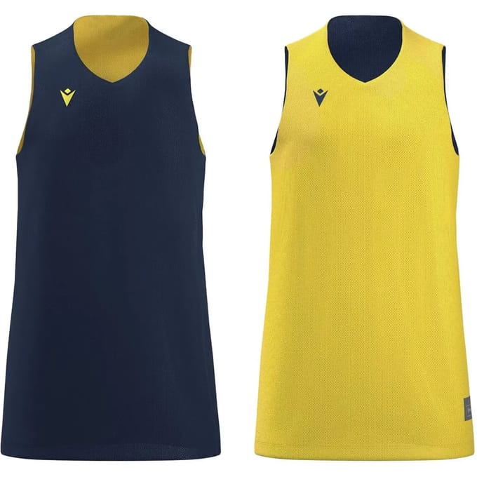 Macron Idaho Reversible Shirt Kinderen - Marine / Geel | Maat: 9-10 Y
