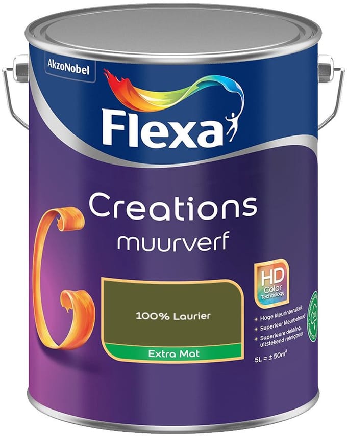 Flexa - Creations Muurverf Extra Mat - 100% Laurier - Mengverf - 5 L