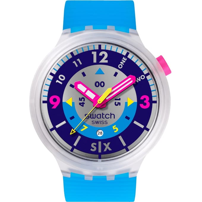 Swatch Big Bold SB01K400 Neon Hielo Horloge