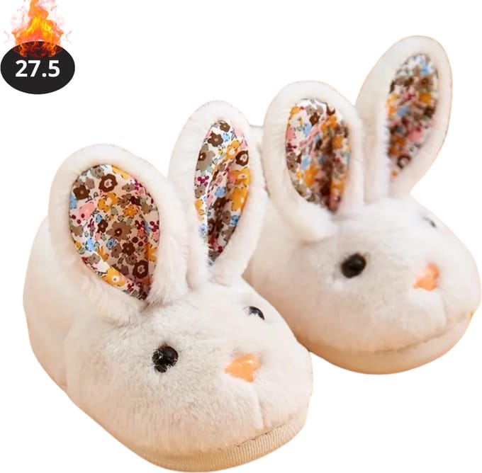 Nivard Warme Pantoffels - Sloffen - Slippers - Dames - Heren - Pluche - Maat 27.5- Wit