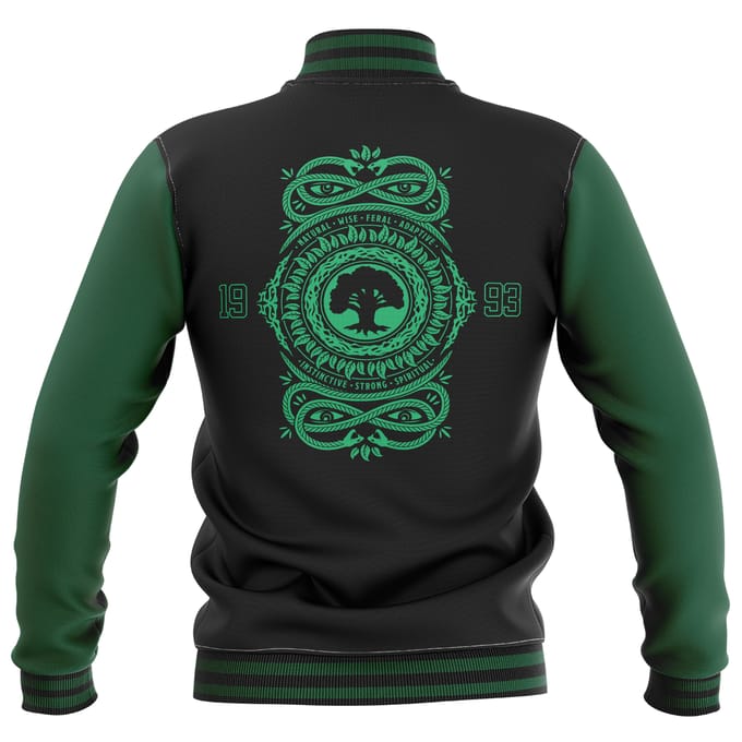 Magic: The Gathering Forest Roundel Varsity Jacket - Black/Green - M