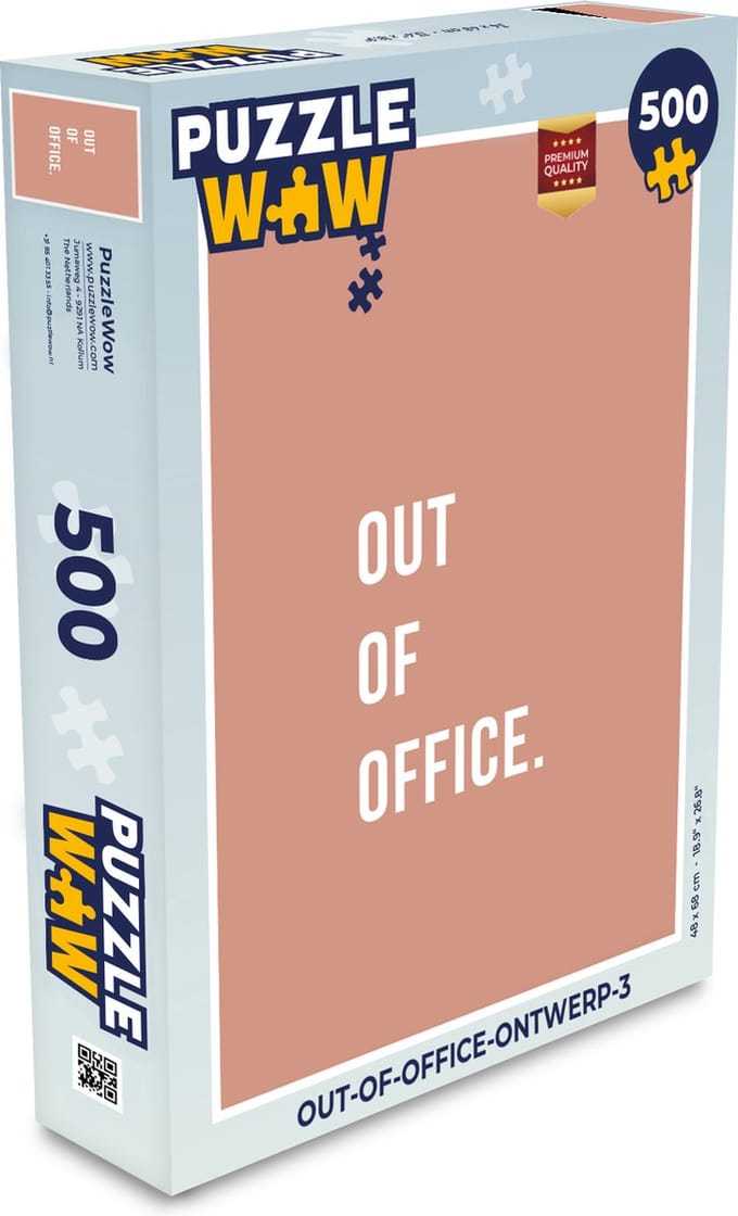 Puzzel Quotes - Roze - Out of office - Legpuzzel - Puzzel 500 stukjes