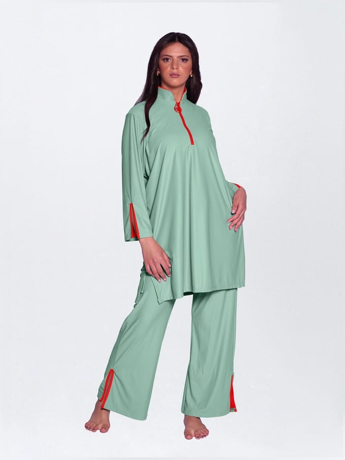 MYKINY BRAND - Dunya - Groen- Badpak - Burkini - Maat L (valt groot)