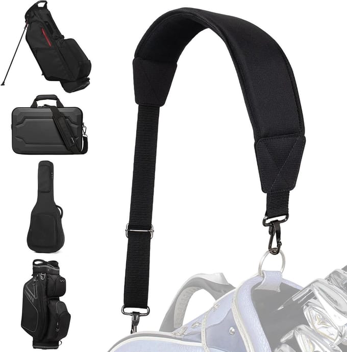 Golf Schouderriem - Golftas Riem - Tas Dragen - Antislip Ontwerp - Universeel - Zwart