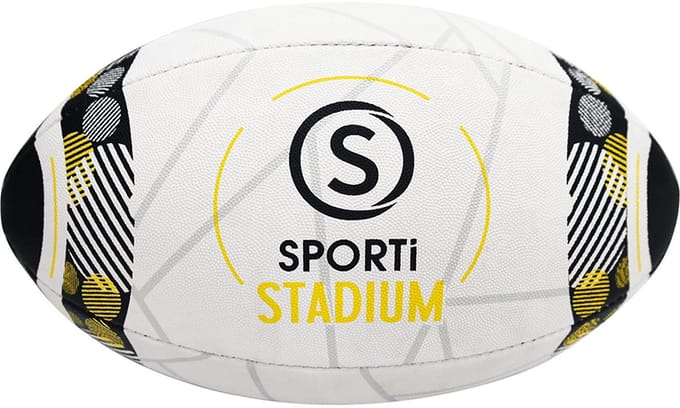 Teamswear Stadium (Size 4) Rugbybal - Wit / Geel | Maat: S.4