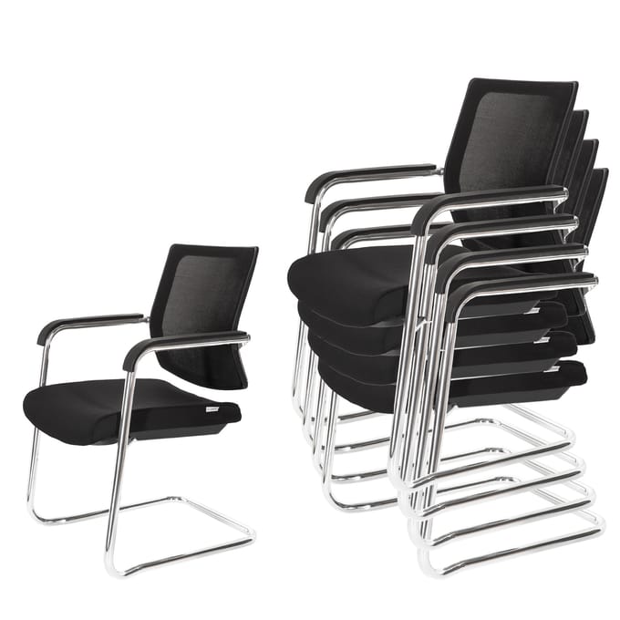 Vergaderstoel / bezoekersstoel LEVIA V zwart hjh OFFICE