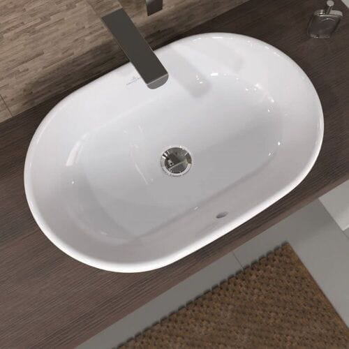 Villeroy & Boch Architectura - Opzetwastafel, 60x40 cm, zonder overloop, CeramicPlus, alpine wit 5A2661R1