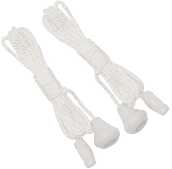 Dailygoods - 2 Stuks Nylon Trekkoord voor Plafondschakelaar 1,5 Meter