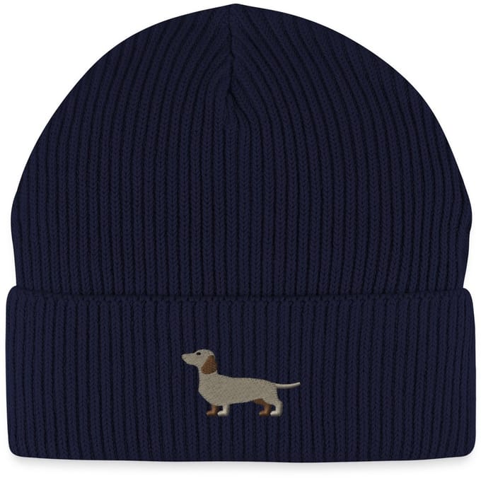 Geborduurde Teckel Uniseks Bio Fisherman Beanie