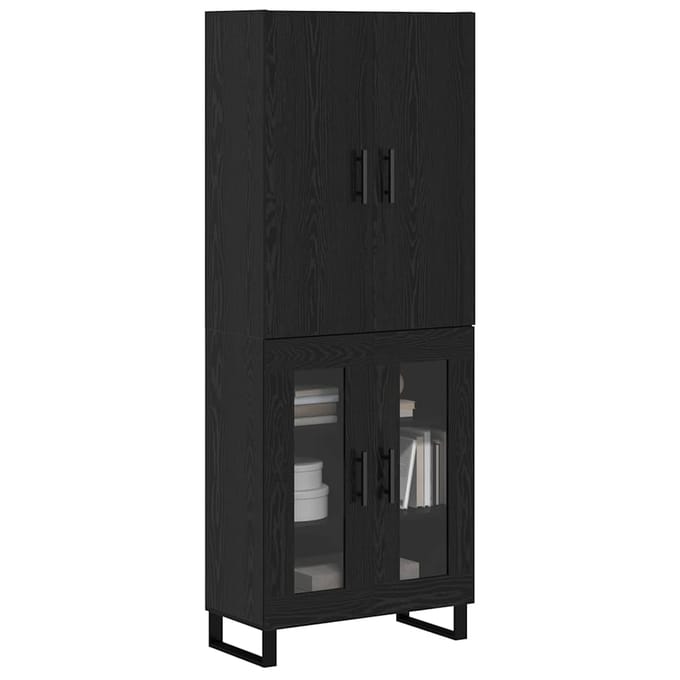 vidaXL - Highboard - 2 - st - Zwart - Eiken - 69,5 - x - 34 - x - 180 - cm