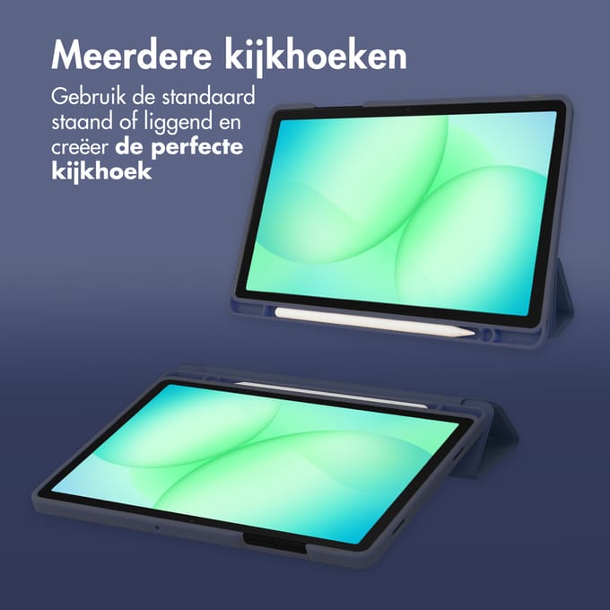 Accezz Tablet Hoes - Geschikt voor Samsung Galaxy Tab A9 Plus / Galaxy Tab A11 Plus - Smart Silicone Bookcase - Donkerblauw