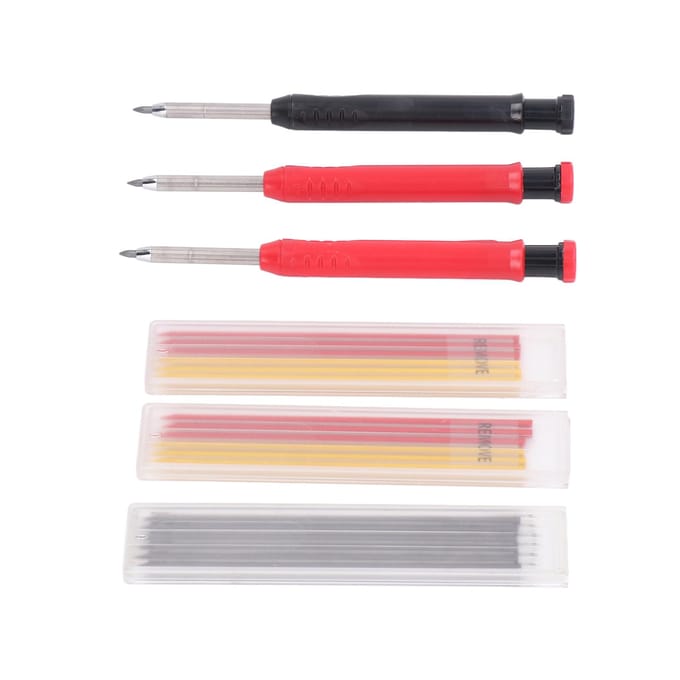 Solide Timmermanspotloodset met Vulling Langneus Diepgat Mechanische Markeertool white