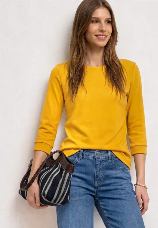 Shirt met 3/4-mouwen en een boothals