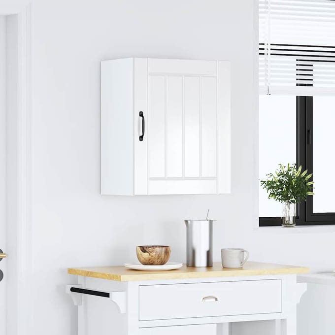 vidaXL - Keukenbovenkast - Lucca - bewerkt - hout - hoogglans - wit