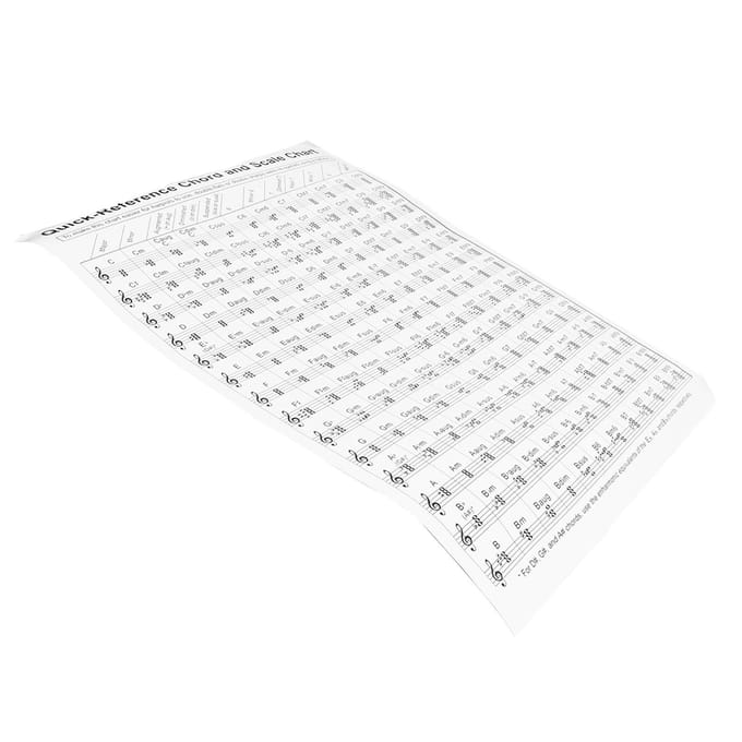 Harp Akkoordenlijst Draagbaar Duurzaam Gecoat Papier Oefenspeel Accessoires voor Beginner L white