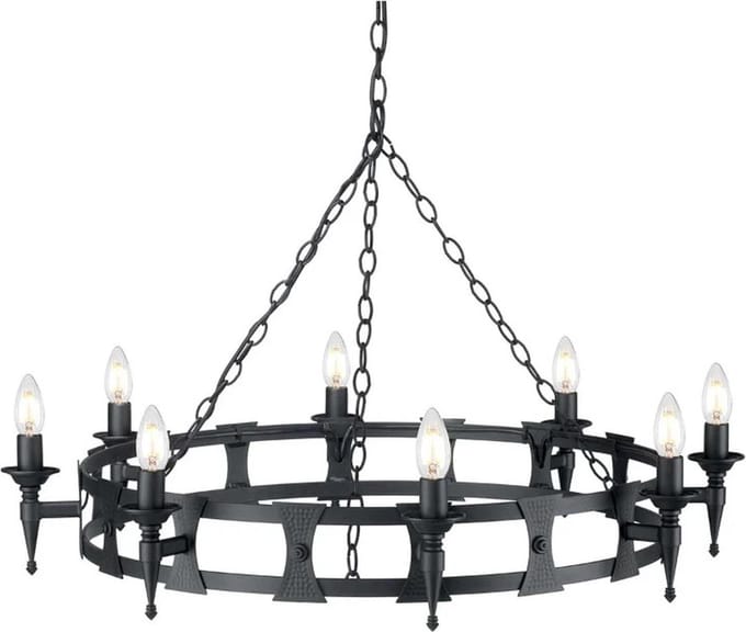 Elstead Lighting LED Kroonluchter | 8X E14 Max 60W | Dimbaar | Black