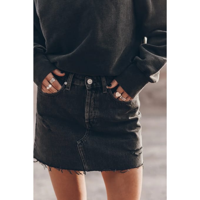 Mikuta The Black Slit Denim Skirt Taglia: L | Minigonne Outlet | Donna | Nero