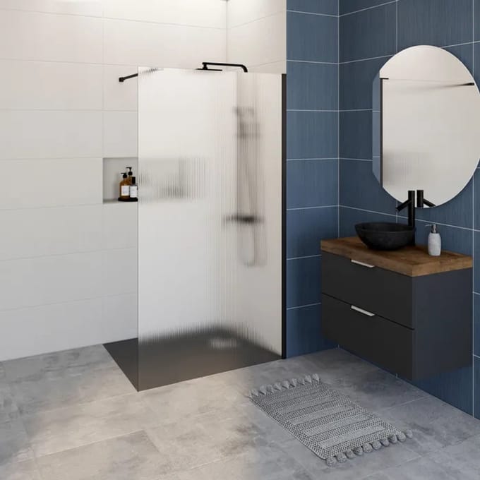 Allibert GIA WALK IN douchewand met geribbeld glas 120x200cm