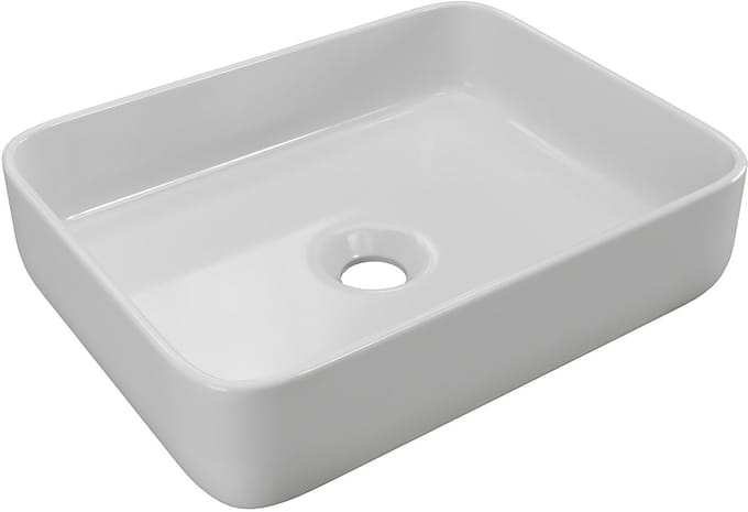 Vente-unique Rechthoekige keramische wastafel - Wit - 50 x 39 cm - JUNIKO II