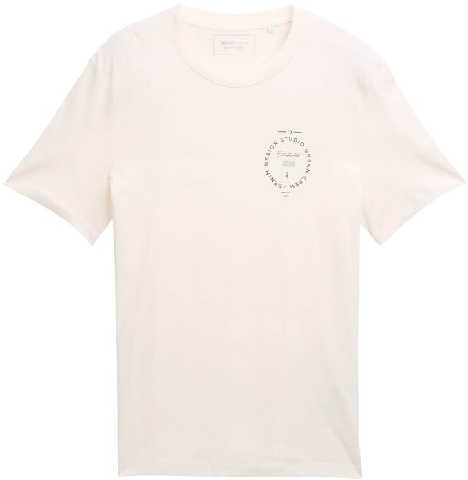 Tom Tailor Denim - T-shirt met print - Maat XS - Gardenia White