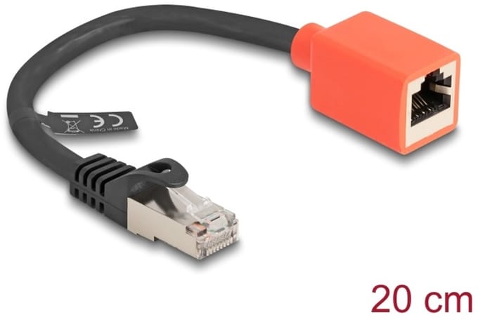 Delock RJ45 Device Protection Adapter Cat.6A S/FTP 20 cm (Break Away Adapter)