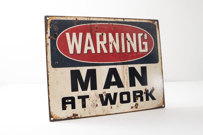 Mancave Wandbord - Metaal - Man At Work