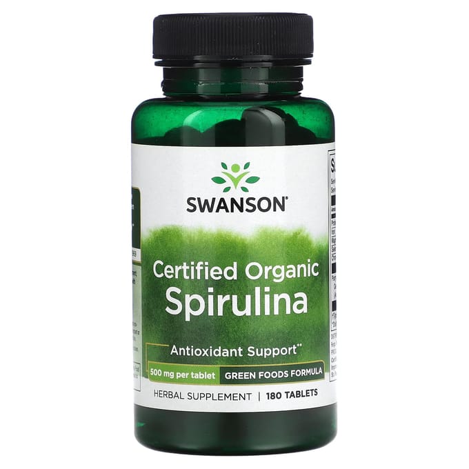 Biologisch gecertificeerde Spirulina, 180 tabletten