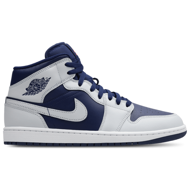 Jordan Aj1 Mid Sneakers Heren - Blauw - Maat 41 - Leer, Synthetisch