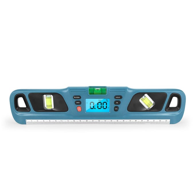 Digitale gradenboog LCD-display Roestvrij staal Magnetisch niveau Multifunctionele hoekmeter Ondersteuning blauw