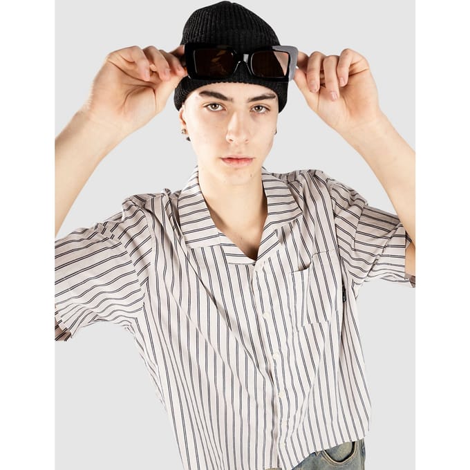 Blue Tomato Boxy Striped Linen Shirt patroon