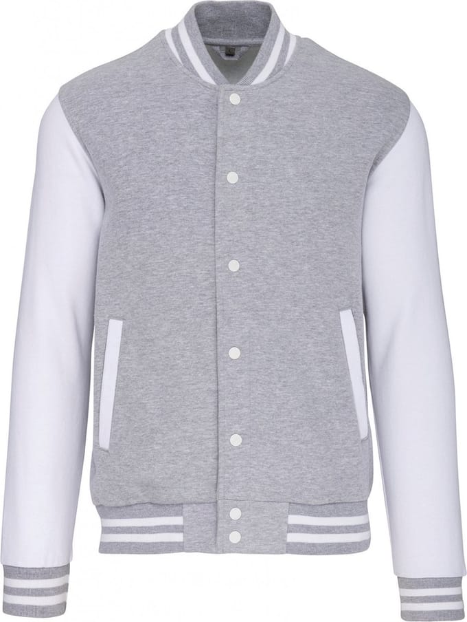Kariban College jacket unisex K497 - Oxford Grey / White - M