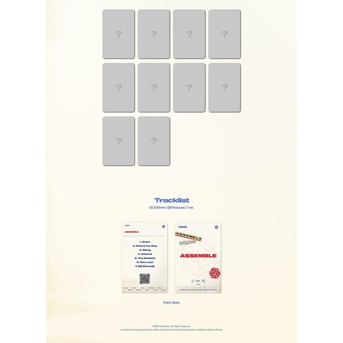 tripleS Mini Album ASSEMBLE (Album de musique d'Objekt) 1PCS white