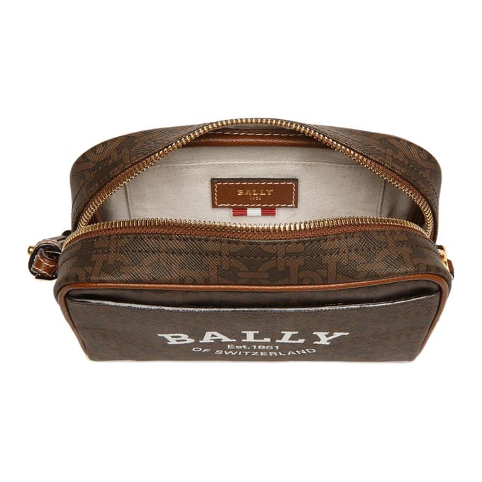 Bally Cedy 17 Klassiek Logo Print Rits Polsbandje Clutch Dames clutch Bruin 6301710 Basic Set (Bag+Dust Bag) gray