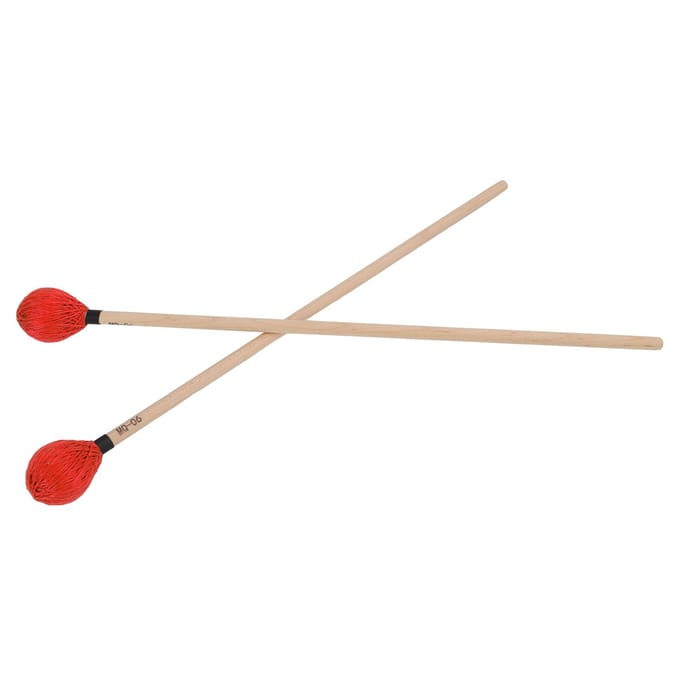 1 Paire de Maillets de Marimba Tête en Fil Dur Moyen avec Manche en Érable pour Jeu de Percussions MQ?06Rouge bleu