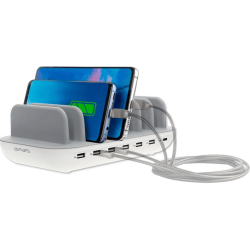 4smarts Universeel 60W Docking Oplaad Station 7 Poorts USB + USB-C Wit