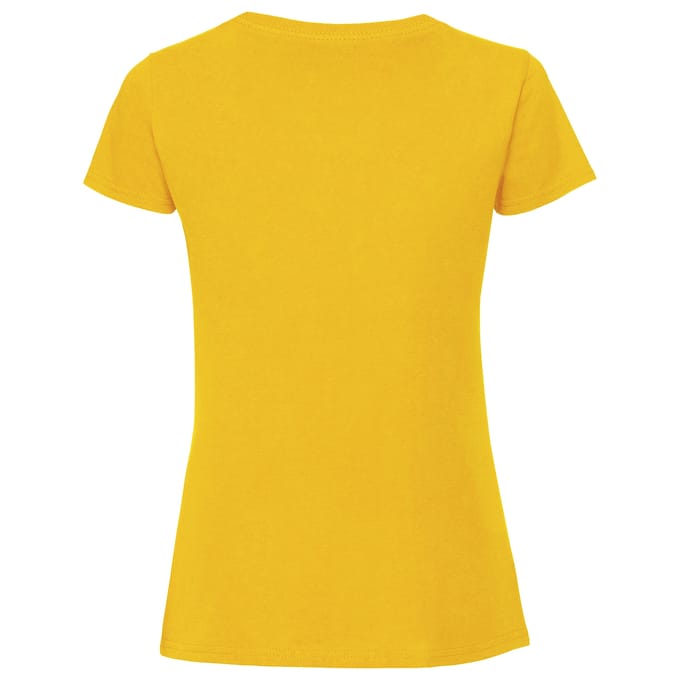 Fruit Of The Loom Vrouwen / Dames Fit Ringgesponnen Premium Tshirt (Zonnebloem)