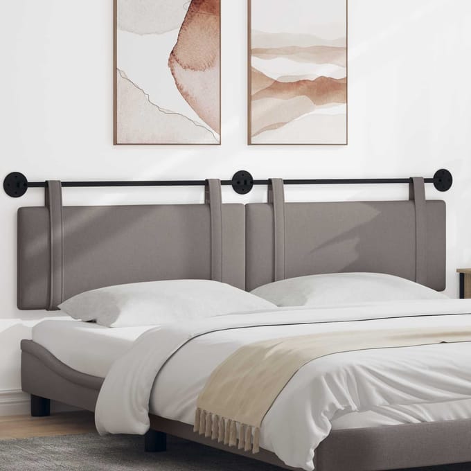 vidaXL - Hangend - hoofdbord - Taupe - Stof