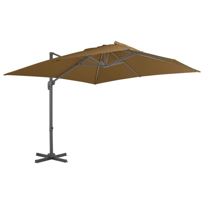 vidaXL - Parasol - met - draagbare - voet - taupe