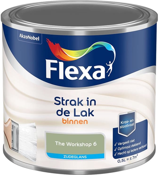Flexa - Strak In De Lak Binnenlak Zijdeglans - The Workshop 6 - Mengverf - 500 Ml